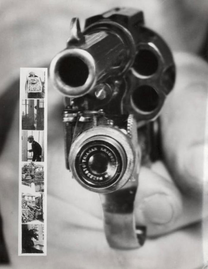 Револьвер, который фотографирует перед выстрелом, 1938