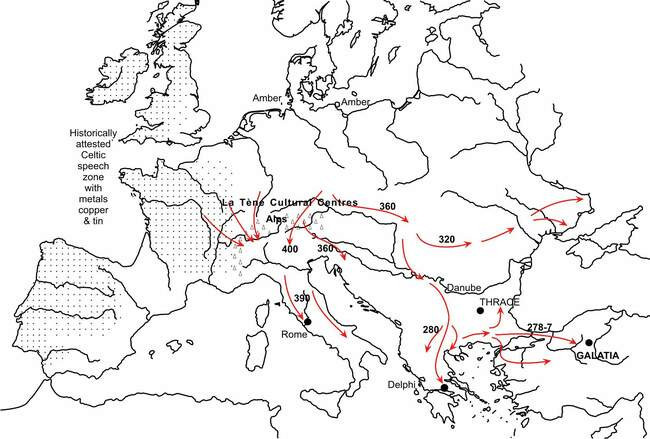 Карта расселения кельтов