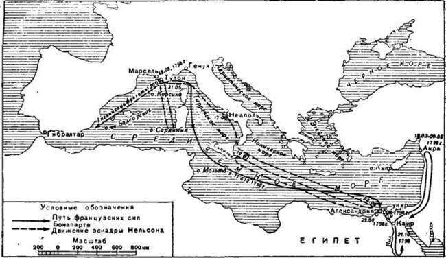 Египетский поход наполеона бонапарта карта