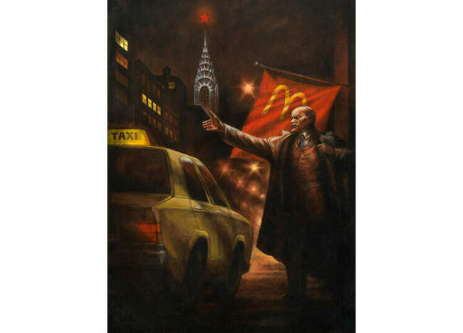 «Ленин ловит такси в Нью-Йорке», Комар и Меламид (1993)