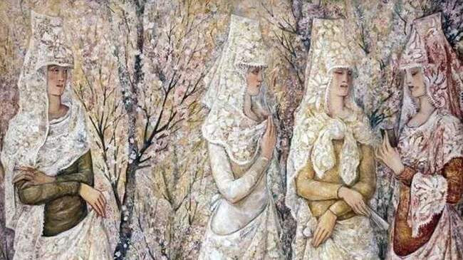 Наталия Гончарова. «Весна. Белые испанки»