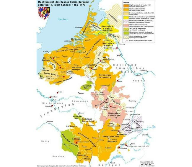 Карта бургундии 15 века