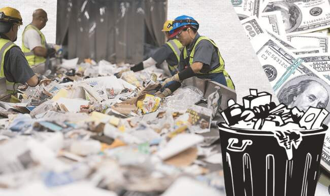 Рабочий на сортировочном заводе мусора в США — 70 тысяч долларов в год