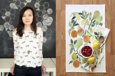 Американская художница Яо Чен создает текстиль с яркими акварельными принтами