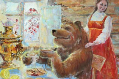 Русская забава по улицам медведей водить