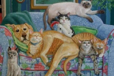 Коты дебоширы и забавные мурлыки на картинах современных художников
