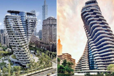 Эконебоскреб Agora Garden в Тайбэе: на Тайване почти готова жилая башня в виде спирали ДНК с садами на каждом этаже