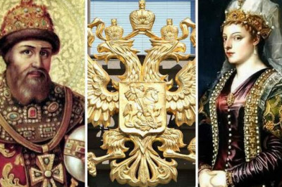 Почему на российском гербе три короны, если орлиные головы только две